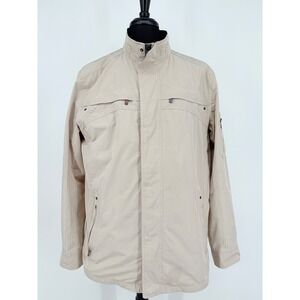 NF Men's Utility Windbreaker Jacket XXL Full Zip Pockets Beige‎ Outdoor Coat